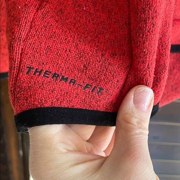 Red Nike Therma Fit Hoodie with Black Accents XL - Picture 4 of 8
